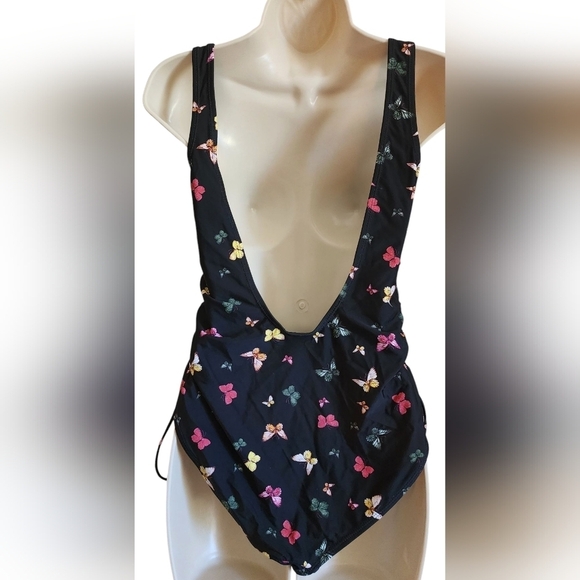Cyn & Luca Swim Butterfly One Piece Swimsuit Women's M Black - Picture 2 of 9